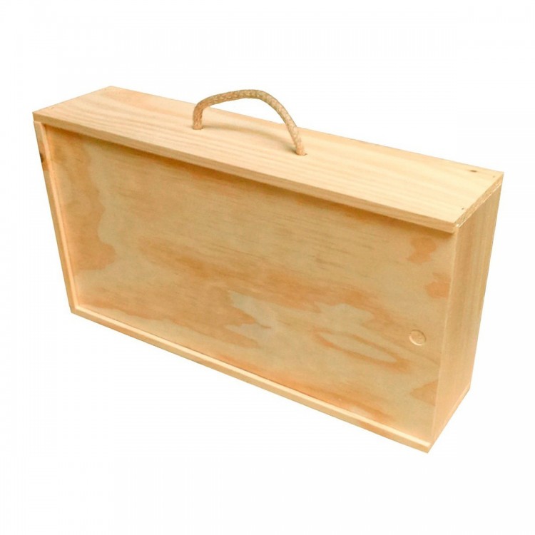 Caixa de fusta amb tapa corredissa