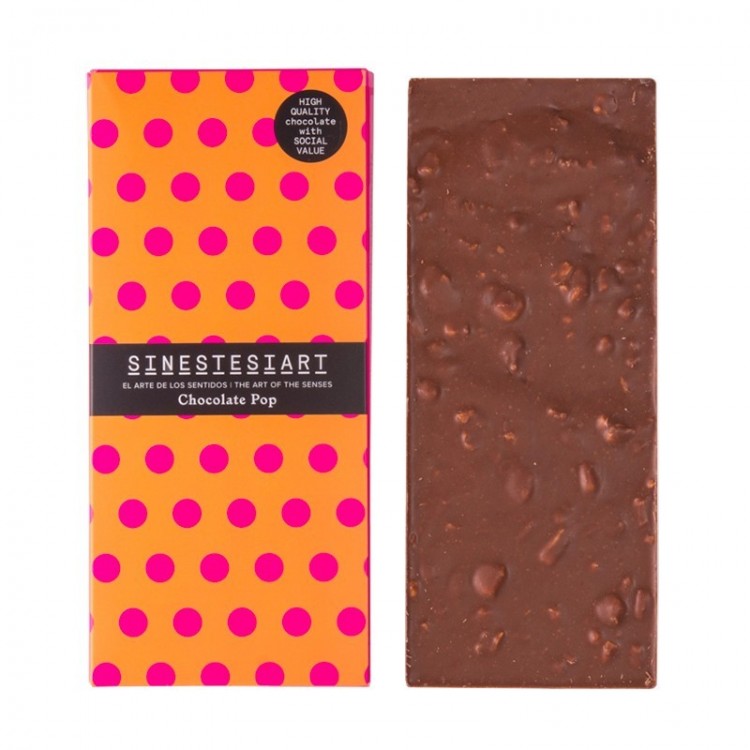Xocolata amb llet, panis torrat i caramel efervescent POP de Isol Xocolata amb llet, panis torrat i caramel efervescent POP de Isol