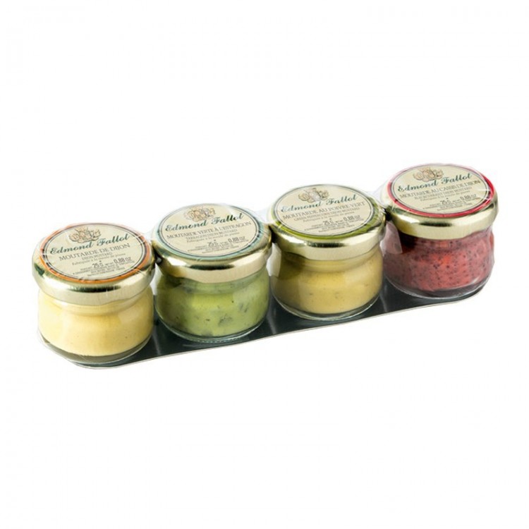 Mostazas de Dijon Edmont Fallot assortit mini 4 x 25g Mostazas de Dijon Edmont Fallot assortit mini 4 x 25g